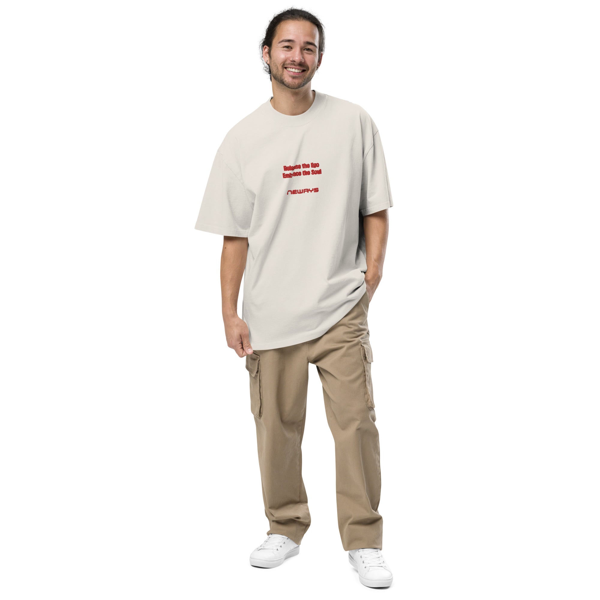 Oversized faded RELEASE t-shirt